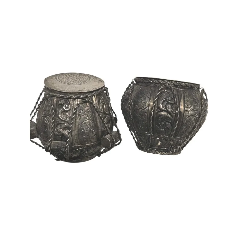 Sterling Silver Persian Middle‎ Eastern Besamim Havdalah Spice Boxes SET OF 2